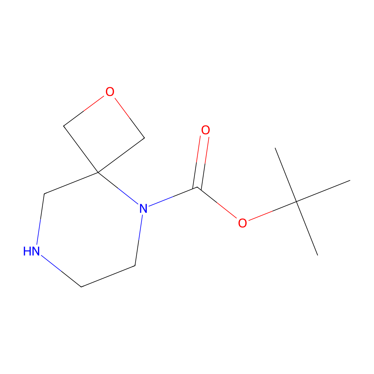 Tert-butyl 2-oxa-5,8-diazaspiro[3.5]nonane-5-carboxylate molecular structure, CAS 1367936-05-7