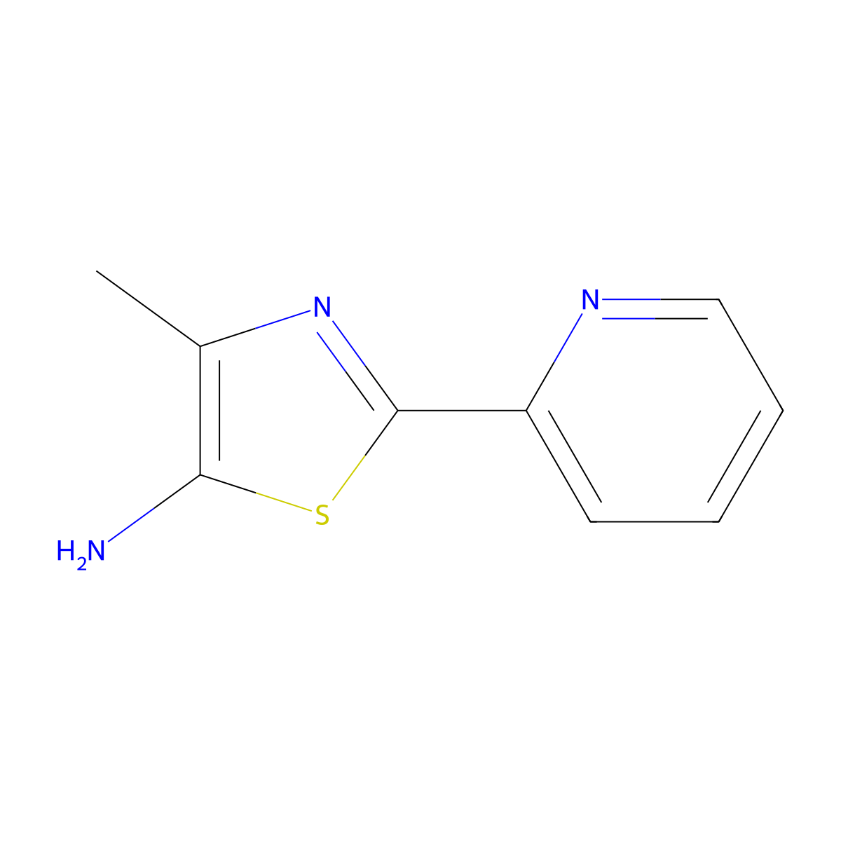 4-Methyl-2-(pyridin-2-yl)thiazol-5-amine molecular structure, CAS 1367936-73-9