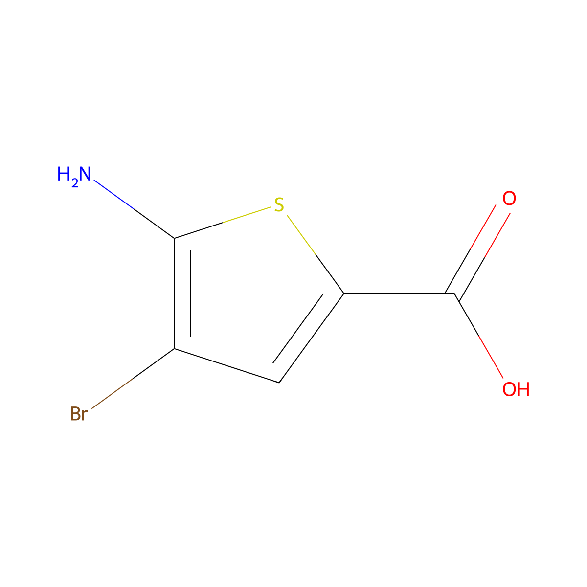 5-Amino-4-bromothiophene-2-carboxylic acid molecular structure, CAS 1367937-00-5