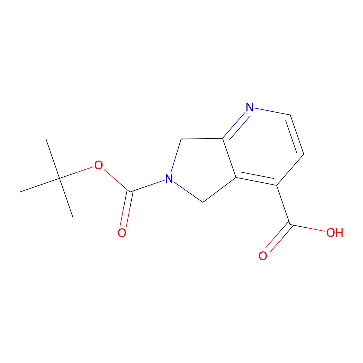 6-[(tert-butoxy)carbonyl]-5H,6H,7H-pyrrolo[3,4-b]pyridine-4-carboxylic acid molecular structure, CAS 1367937-11-8