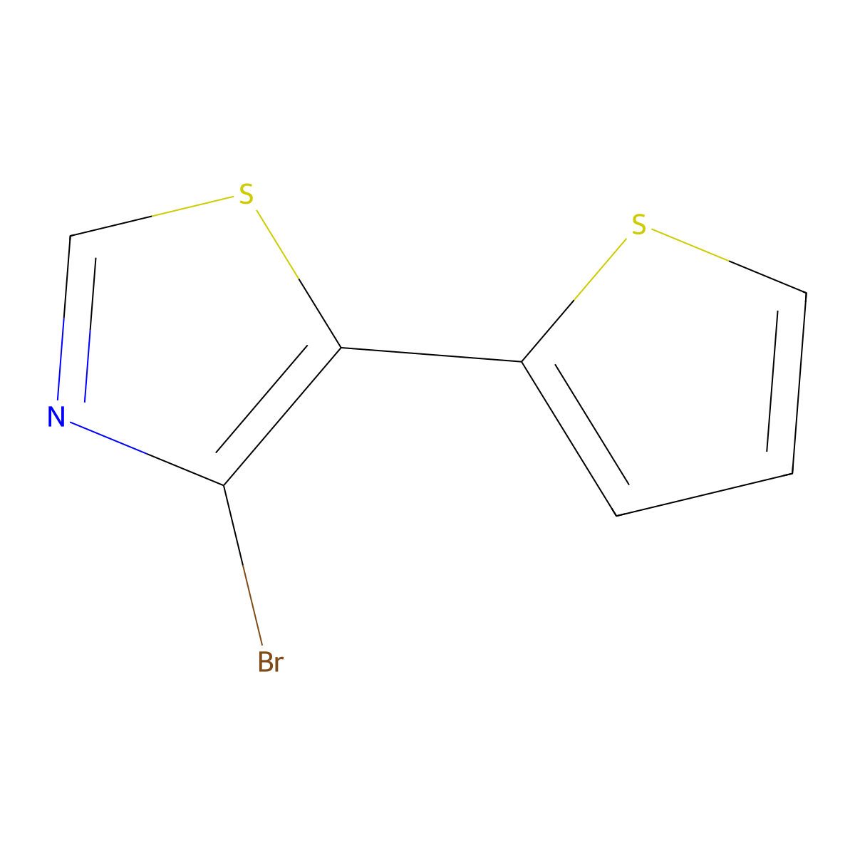 4-Bromo-5-(2-thienyl)thiazole molecular structure, CAS 1367937-46-9