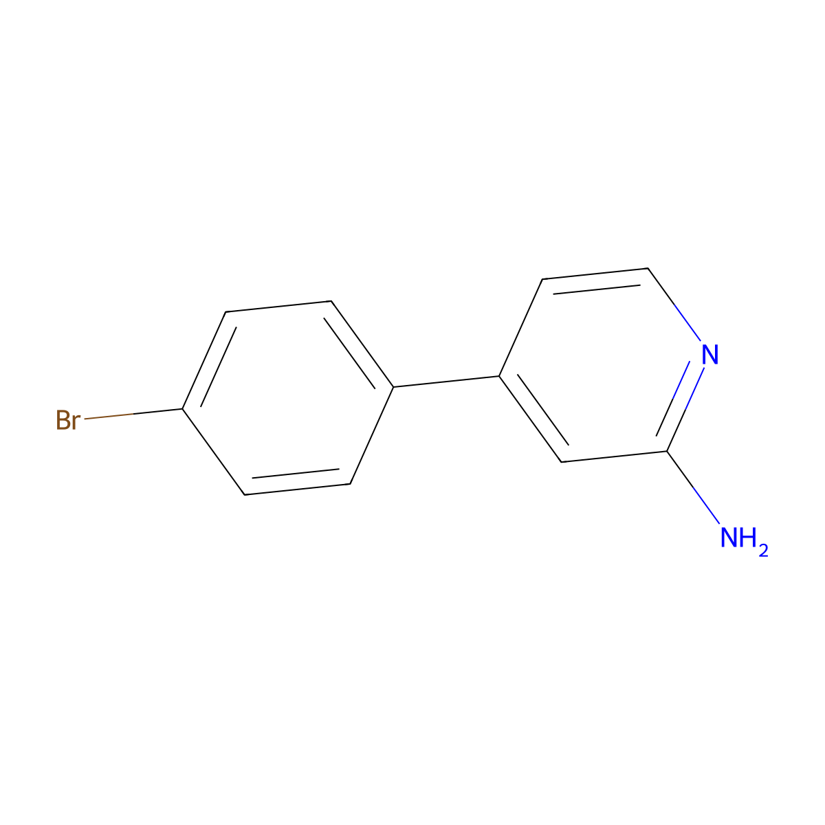 4-(4-Bromophenyl)pyridin-2-amine molecular structure, CAS 1367938-76-8