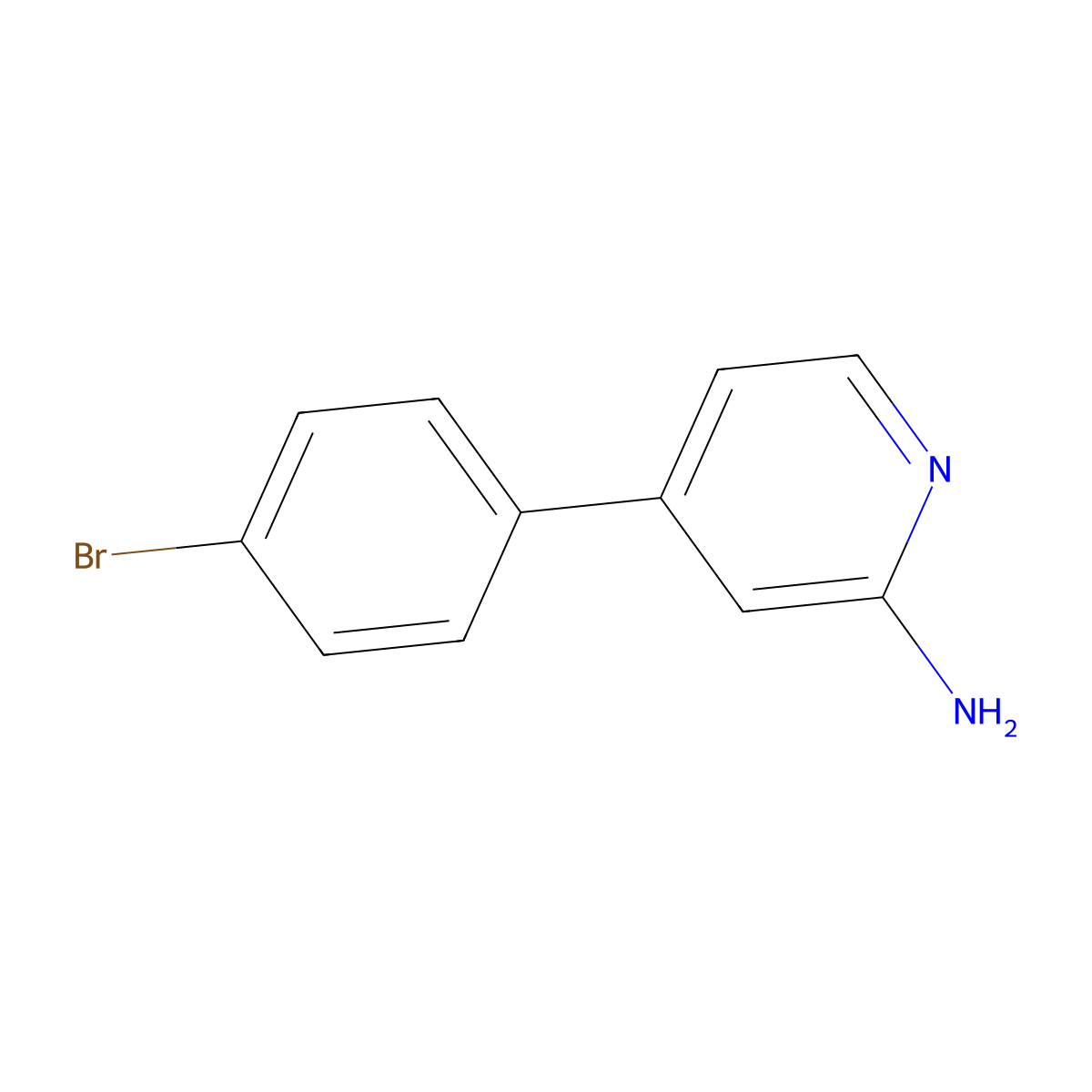 4-(4-Bromophenyl)pyridin-2-amine molecular structure, CAS 1367938-76-8
