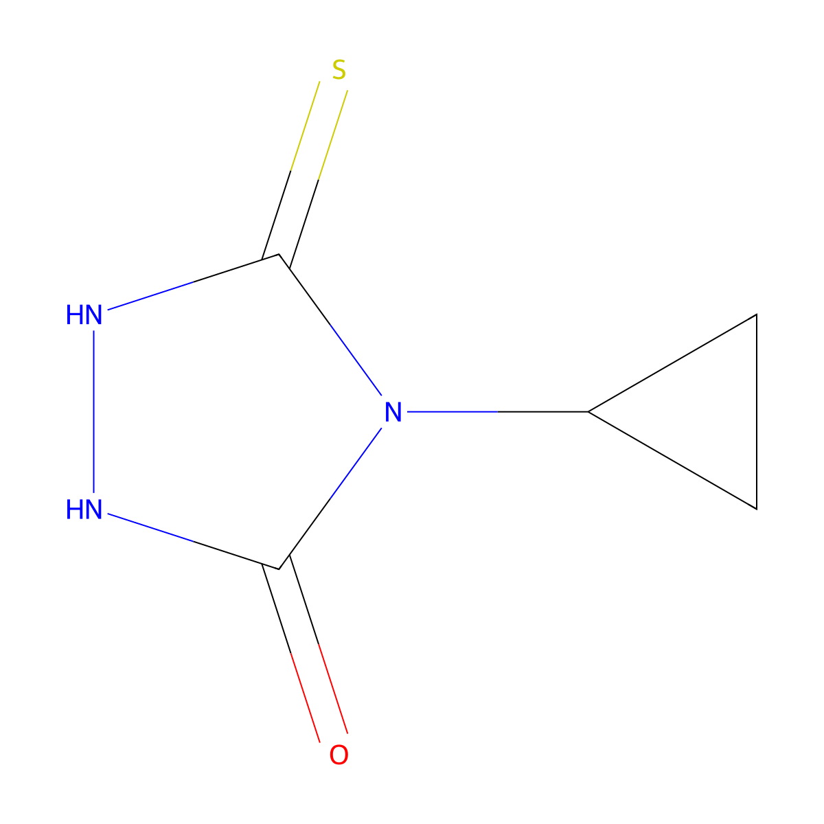 4-Cyclopropyl-5-thioxo-1,2,4-triazolidin-3-one molecular structure, CAS 136794-23-5