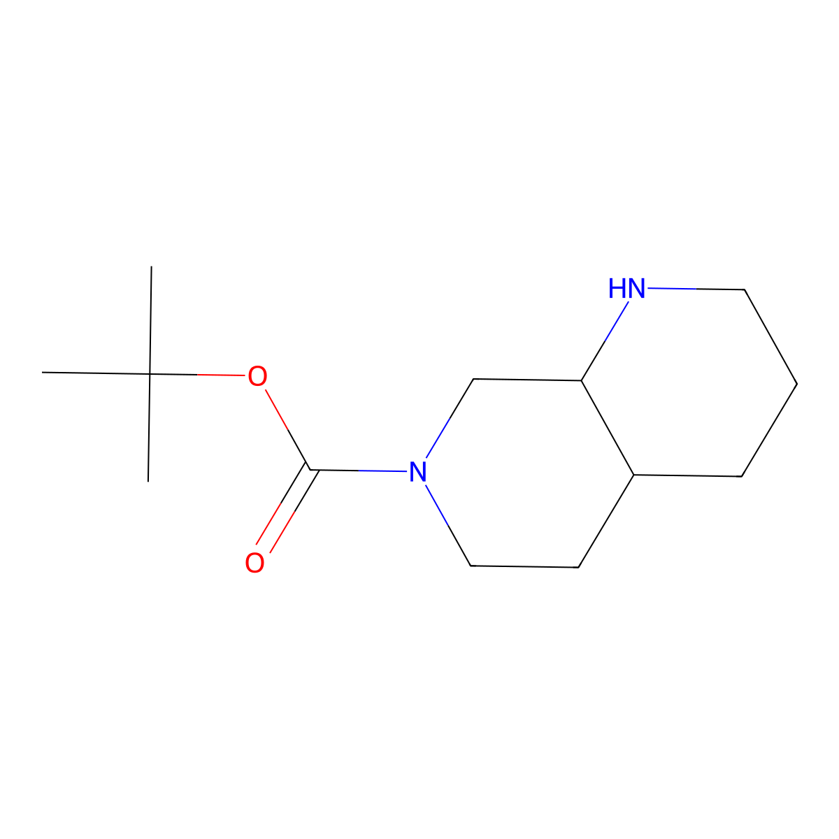Tert-butyl decahydro-1,7-naphthyridine-7-carboxylate molecular structure, CAS 1367942-86-6