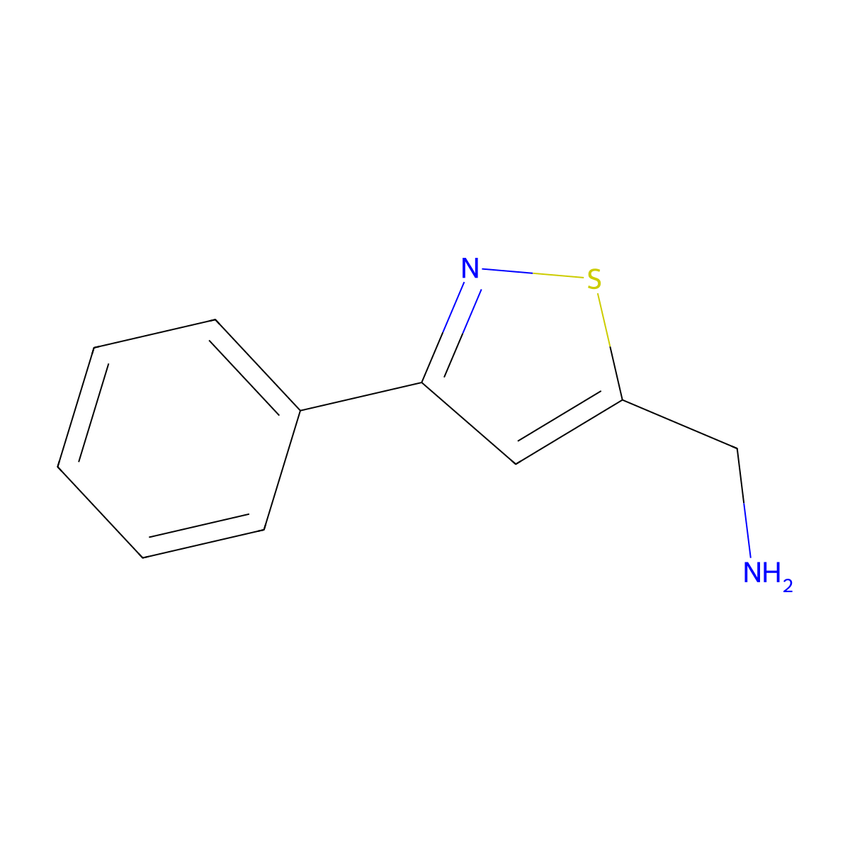 (3-Phenyl-1,2-thiazol-5-yl)methanamine molecular structure, CAS 1367943-38-1