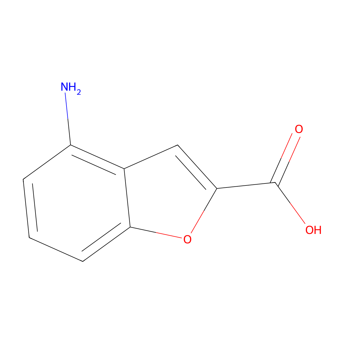 4-Aminobenzofuran-2-carboxylic acid molecular structure, CAS 1367943-53-0