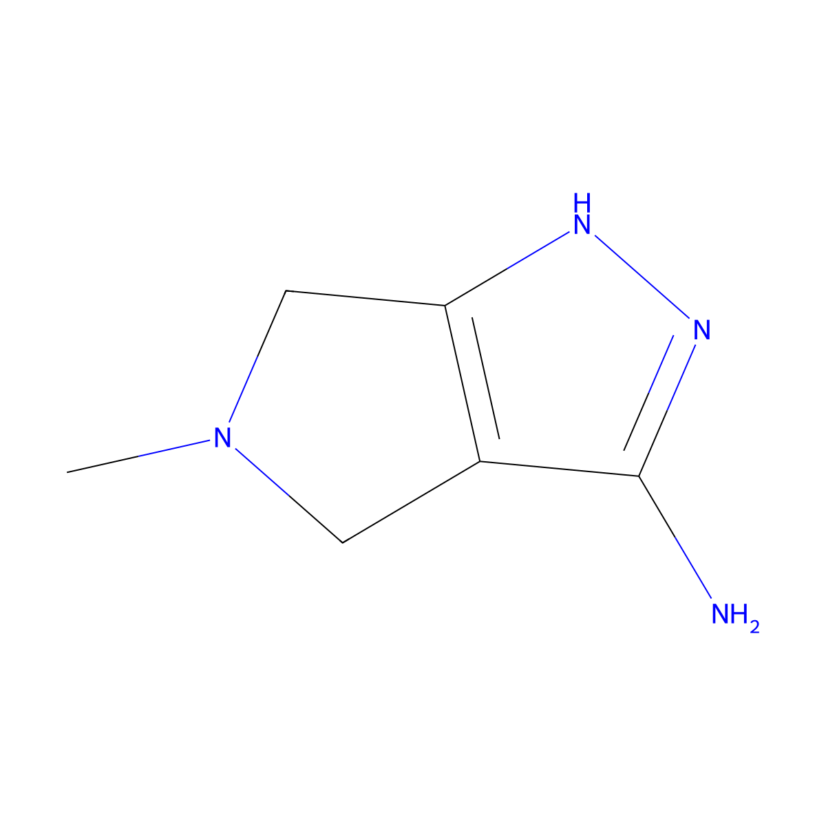 5-methyl-2H,4H,5H,6H-pyrrolo[3,4-c]pyrazol-3-amine molecular structure, CAS 1367946-28-8