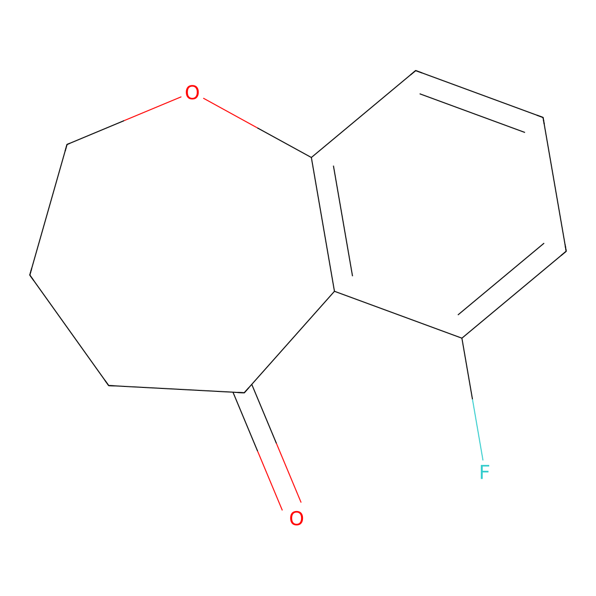 6-Fluoro-2,3,4,5-tetrahydro-1-benzoxepin-5-one molecular structure, CAS 1367946-58-4