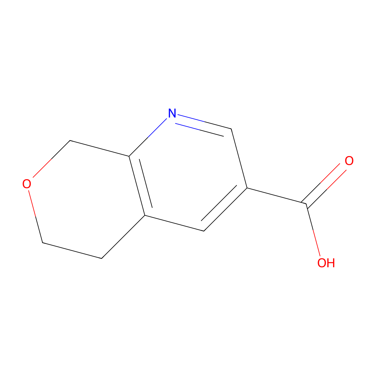 5H,6H,8H-pyrano[3,4-b]pyridine-3-carboxylic acid molecular structure, CAS 1367947-69-0