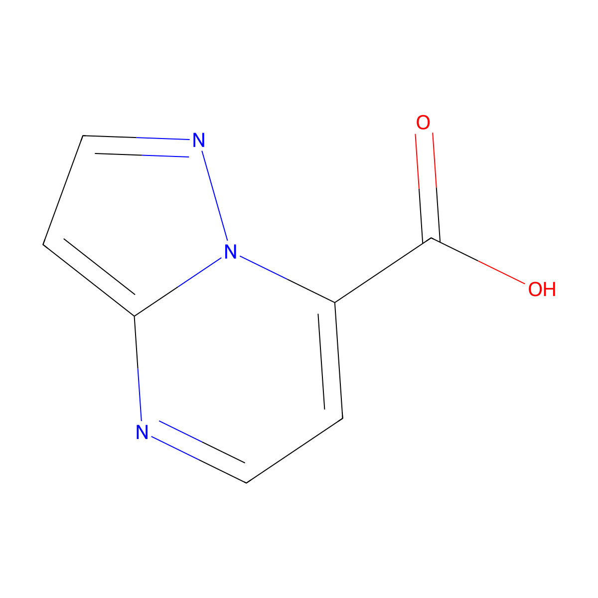 Pyrazolo(1,5-a)pyrimidine-7-carboxylic acid molecular structure, CAS 1367949-47-0