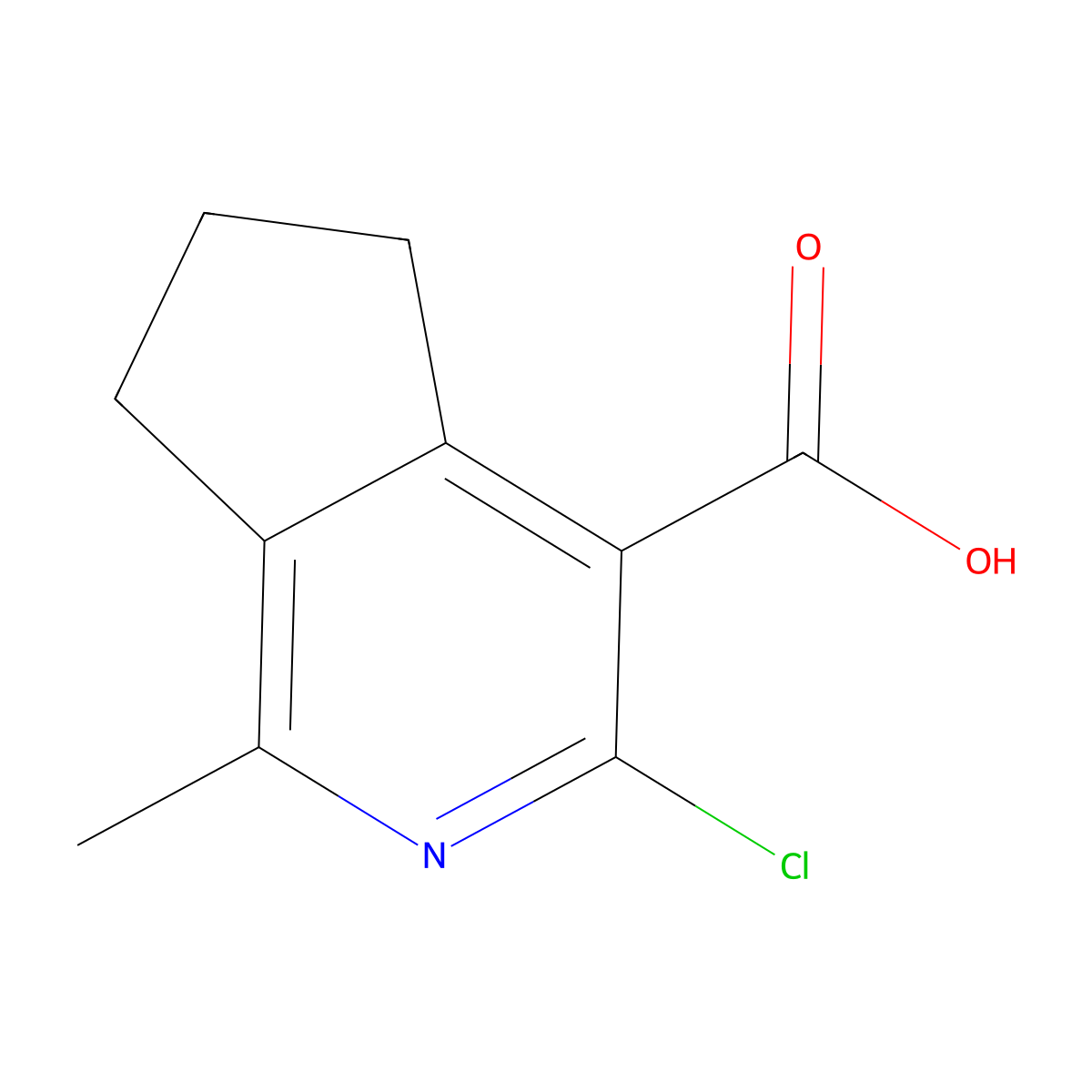 3-chloro-1-methyl-5H,6H,7H-cyclopenta[c]pyridine-4-carboxylic acid molecular structure, CAS 1367950-39-7