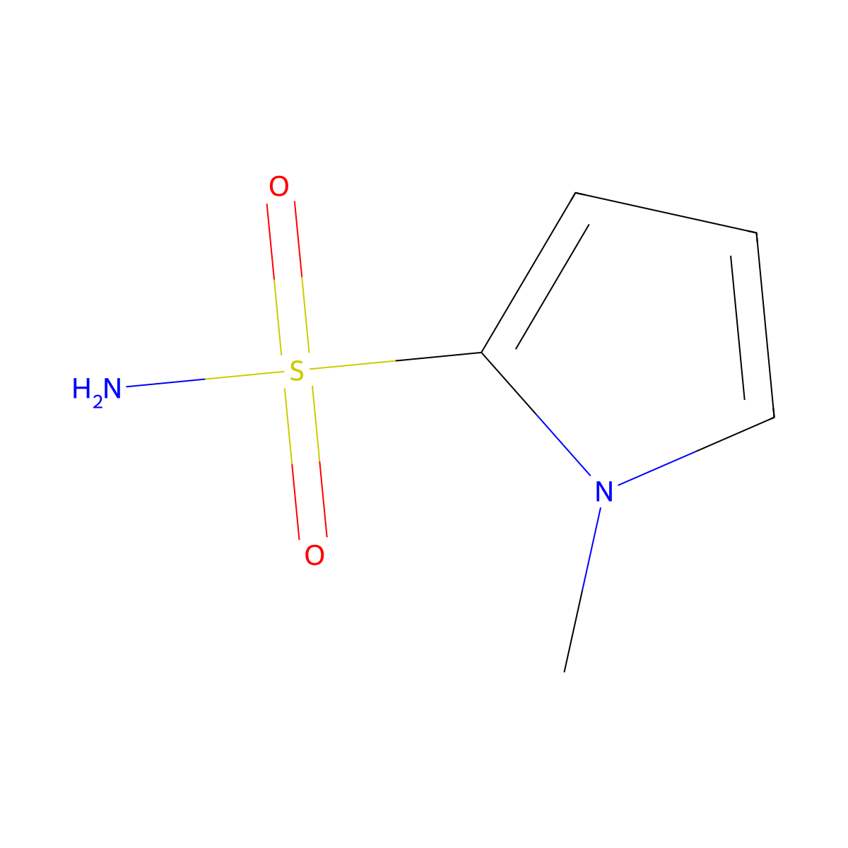 1-methyl-1H-pyrrole-2-sulfonamide molecular structure, CAS 1367950-51-3