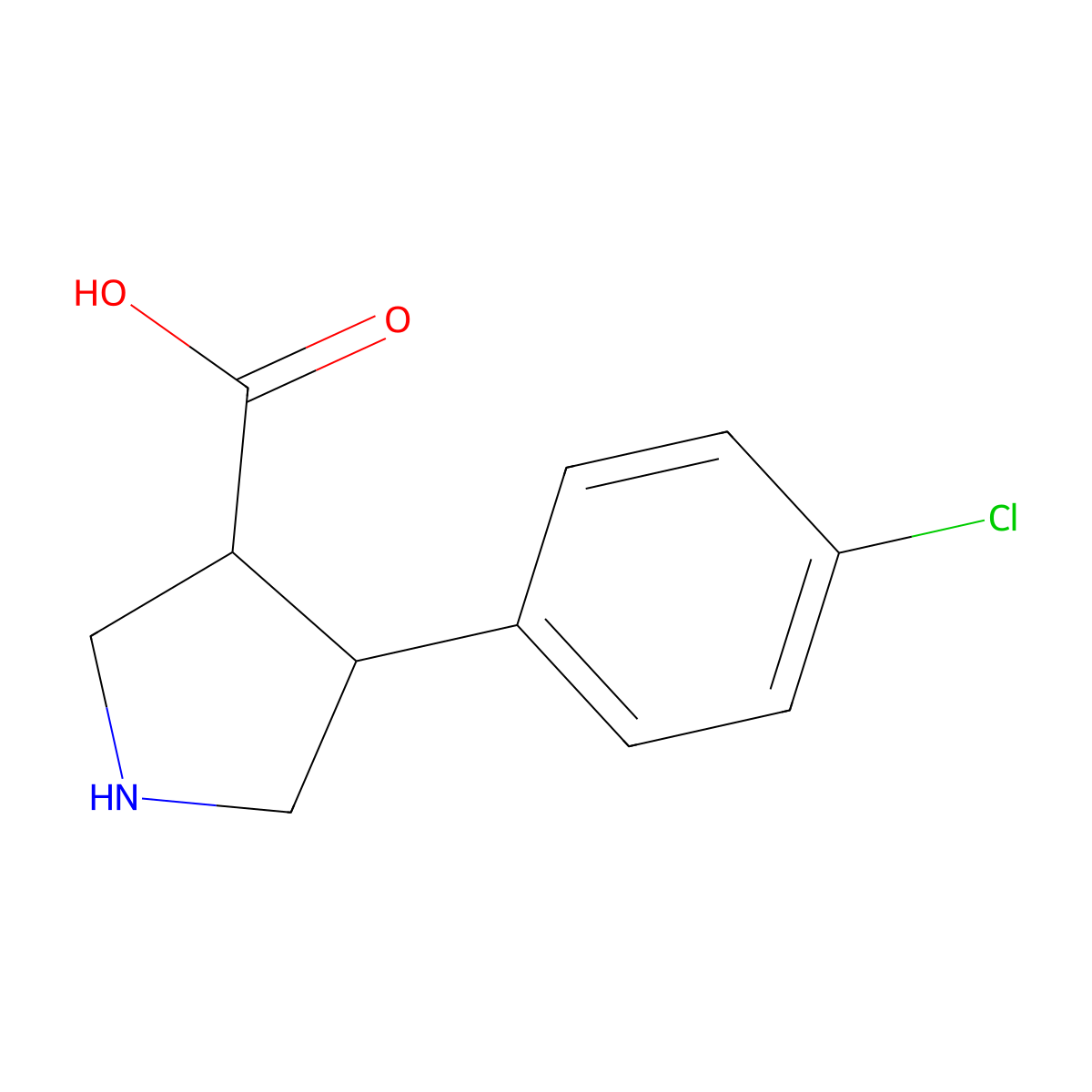 4-(4-Chlorophenyl)pyrrolidine-3-carboxylic acid molecular structure, CAS 1367950-76-2