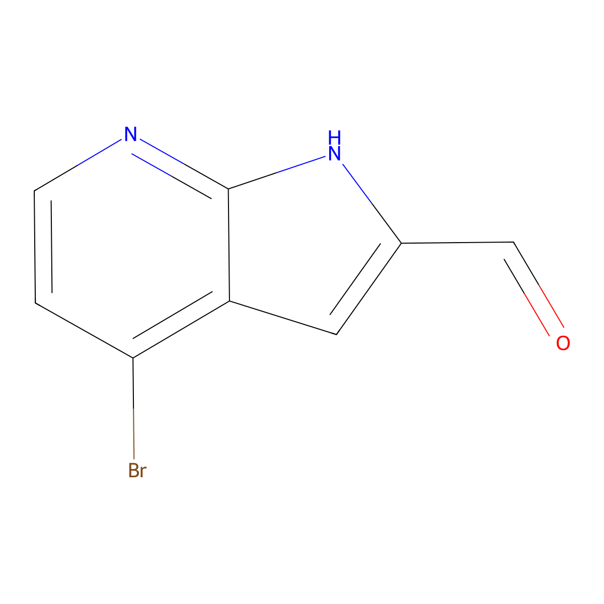 4-bromo-1H-pyrrolo[2,3-b]pyridine-2-carbaldehyde molecular structure, CAS 1367950-82-0