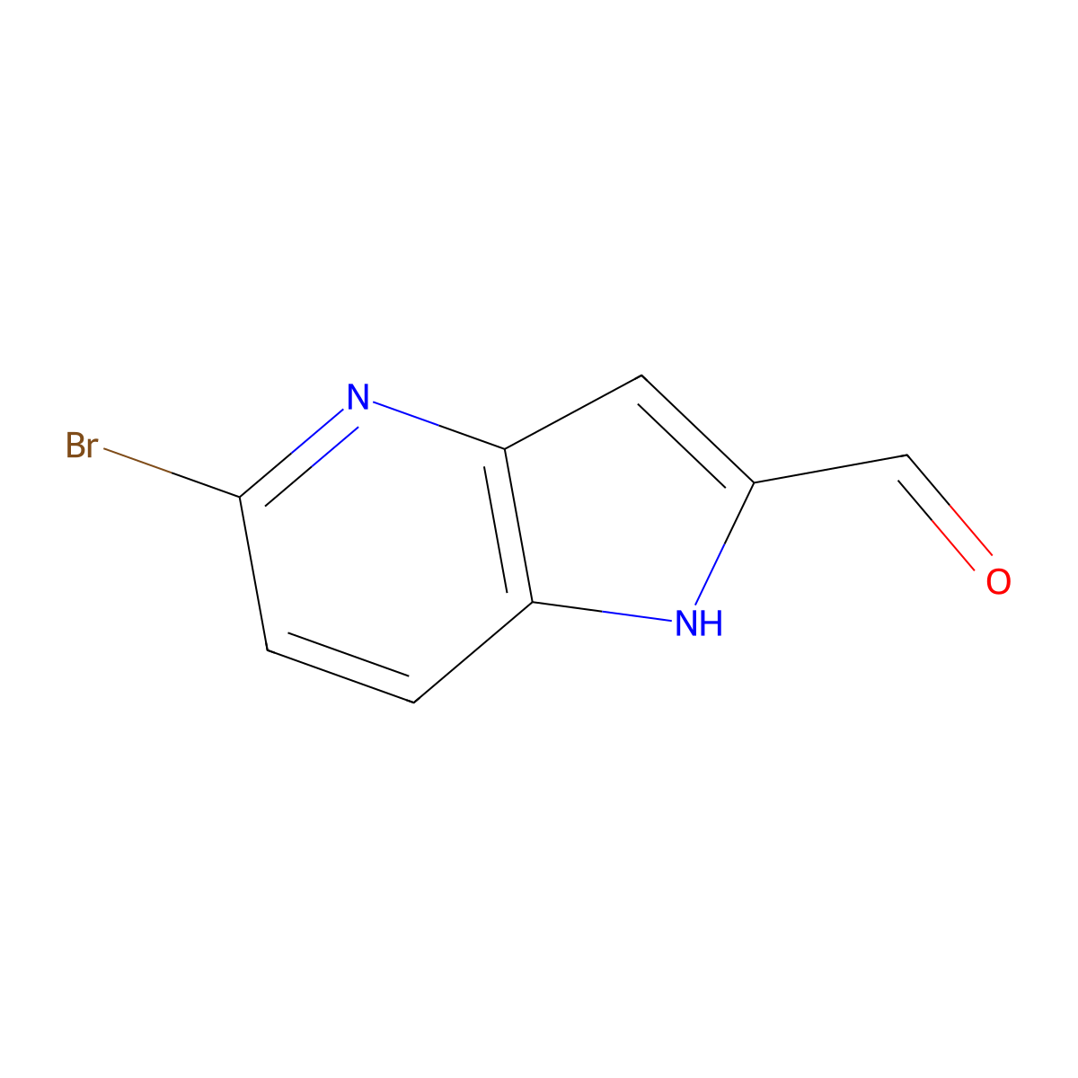 5-bromo-1H-pyrrolo[3,2-b]pyridine-2-carbaldehyde molecular structure, CAS 1367950-88-6