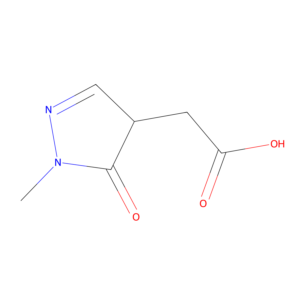 2-(1-methyl-5-oxo-4,5-dihydro-1H-pyrazol-4-yl)acetic acid molecular structure, CAS 1367951-90-3