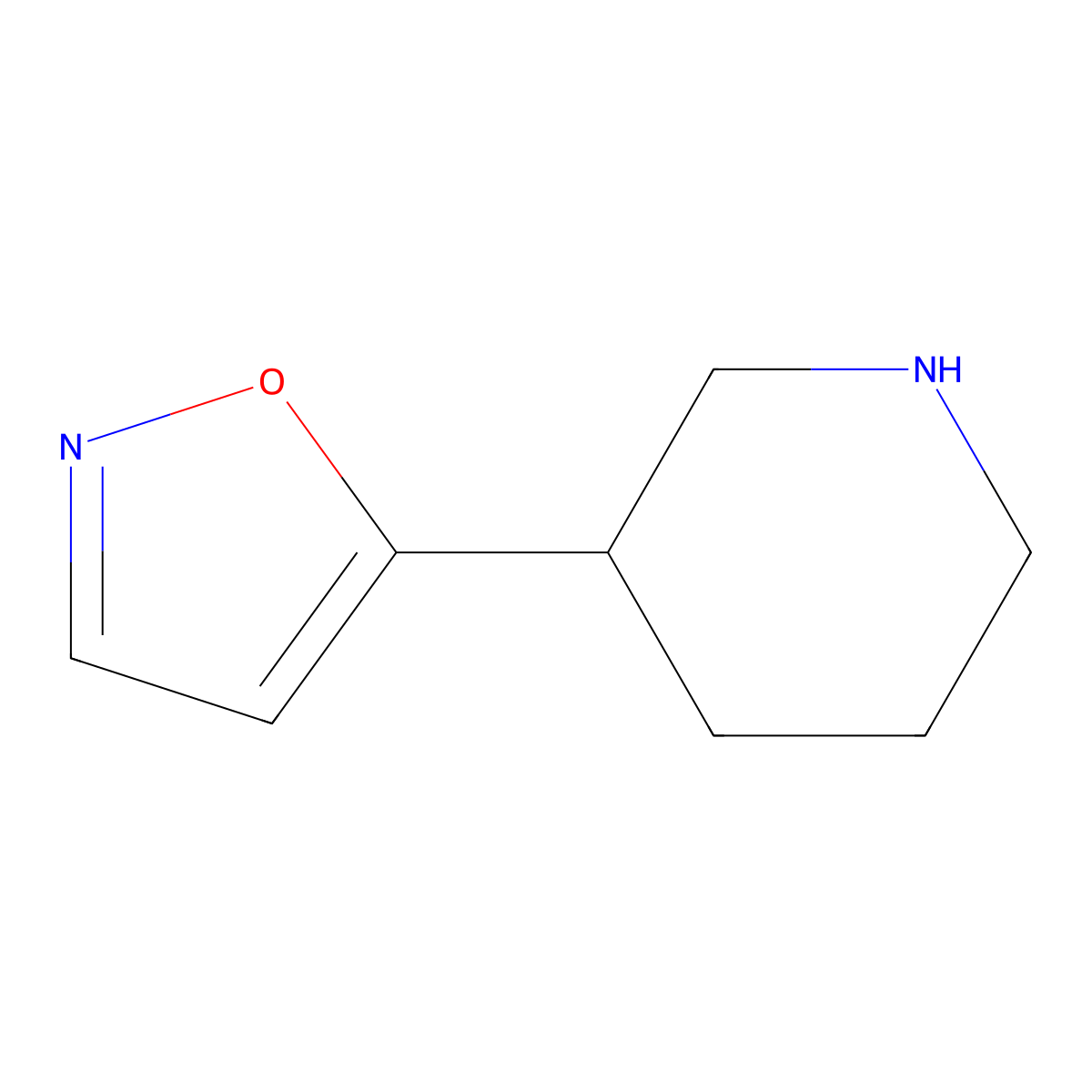 3-(1,2-Oxazol-5-yl)piperidine molecular structure, CAS 1367953-16-9