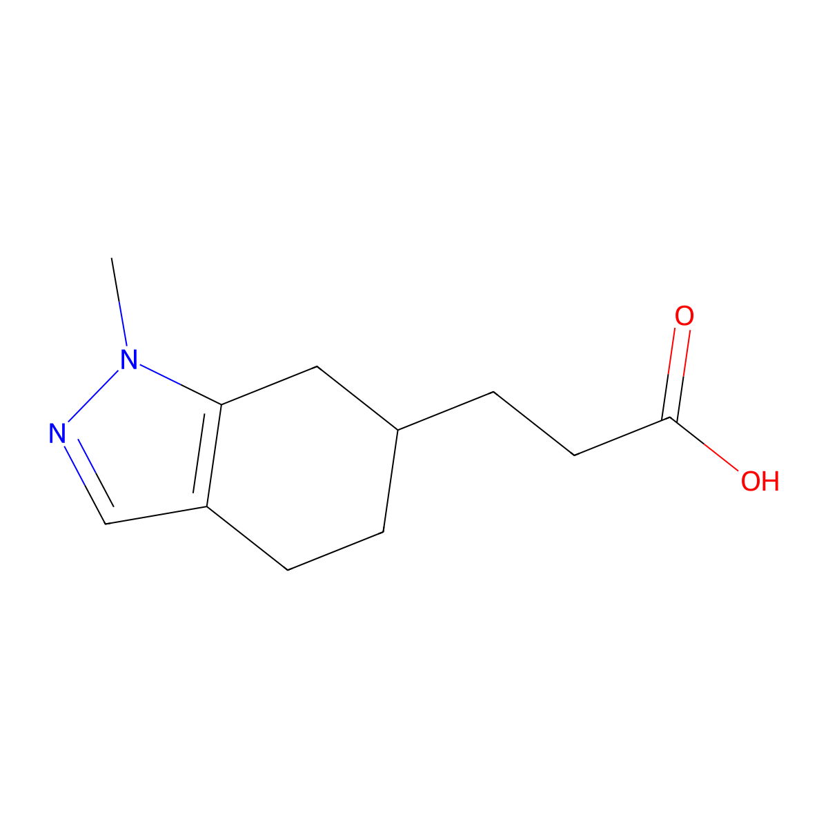 3-(1-methyl-4,5,6,7-tetrahydro-1H-indazol-6-yl)propanoic acid molecular structure, CAS 1367954-19-5