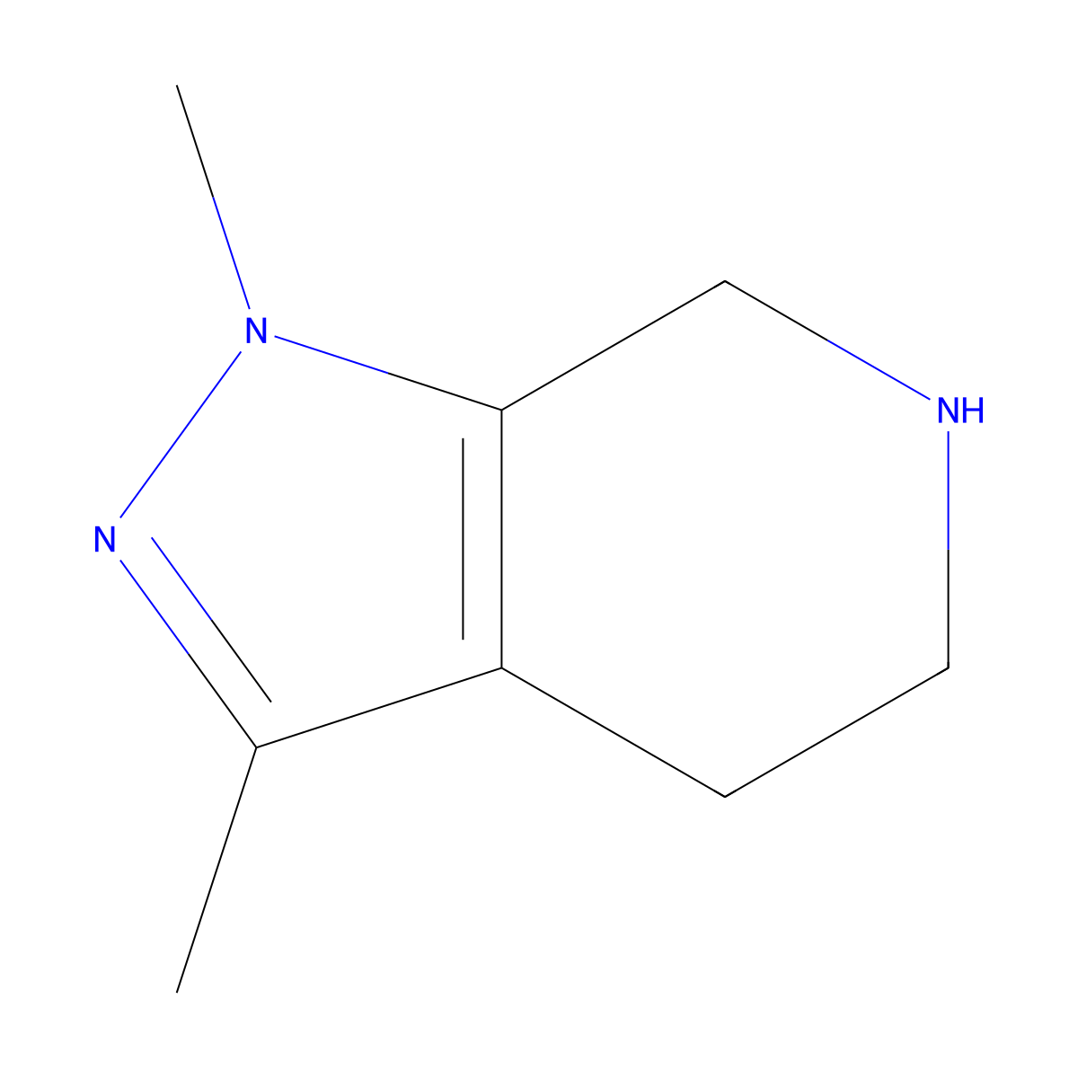 1,3-Dimethyl-1H,4H,5H,6H,7H-pyrazolo[3,4-c]pyridine molecular structure, CAS 1367957-52-5