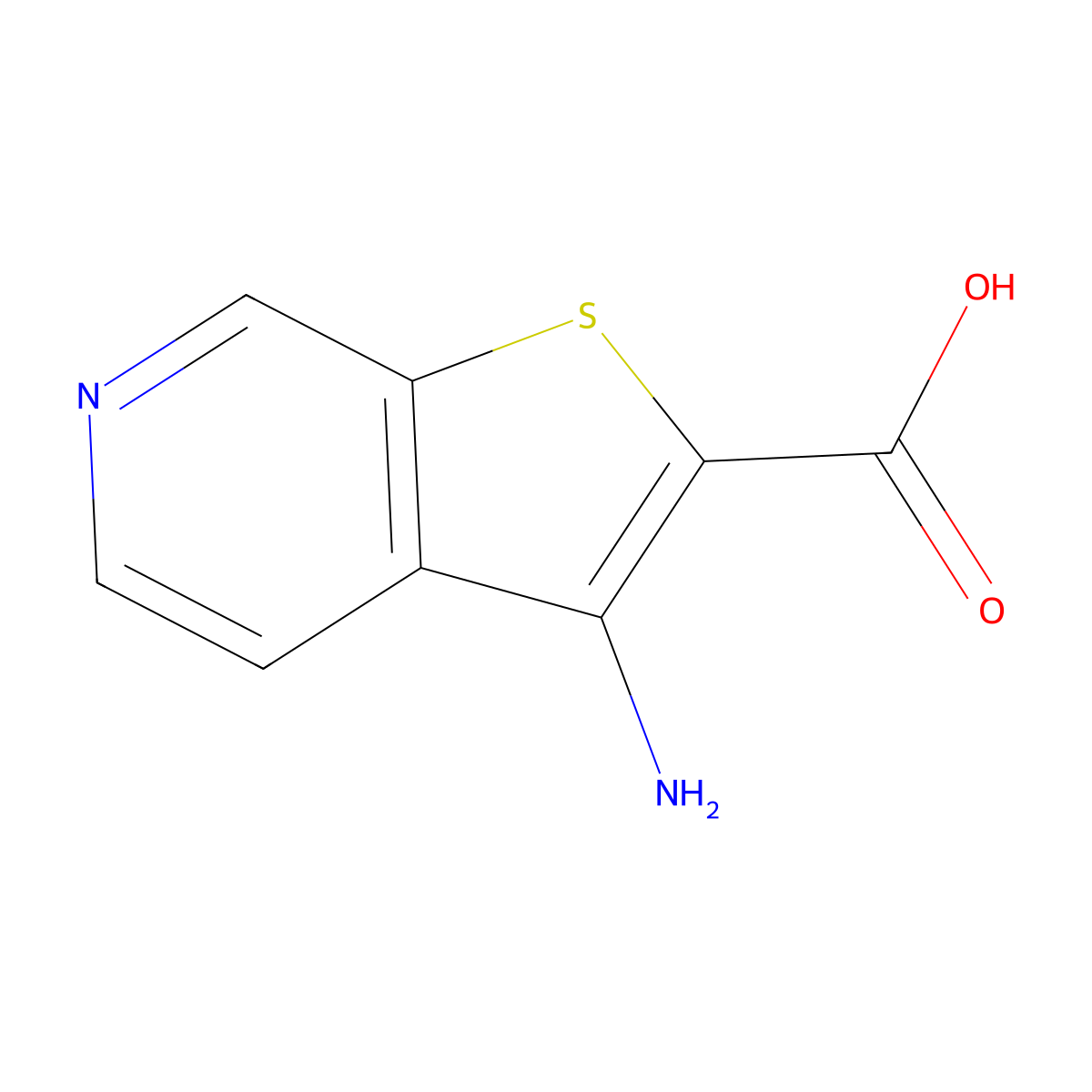 3-Aminothieno[2,3-c]pyridine-2-carboxylic acid molecular structure, CAS 1367964-92-8