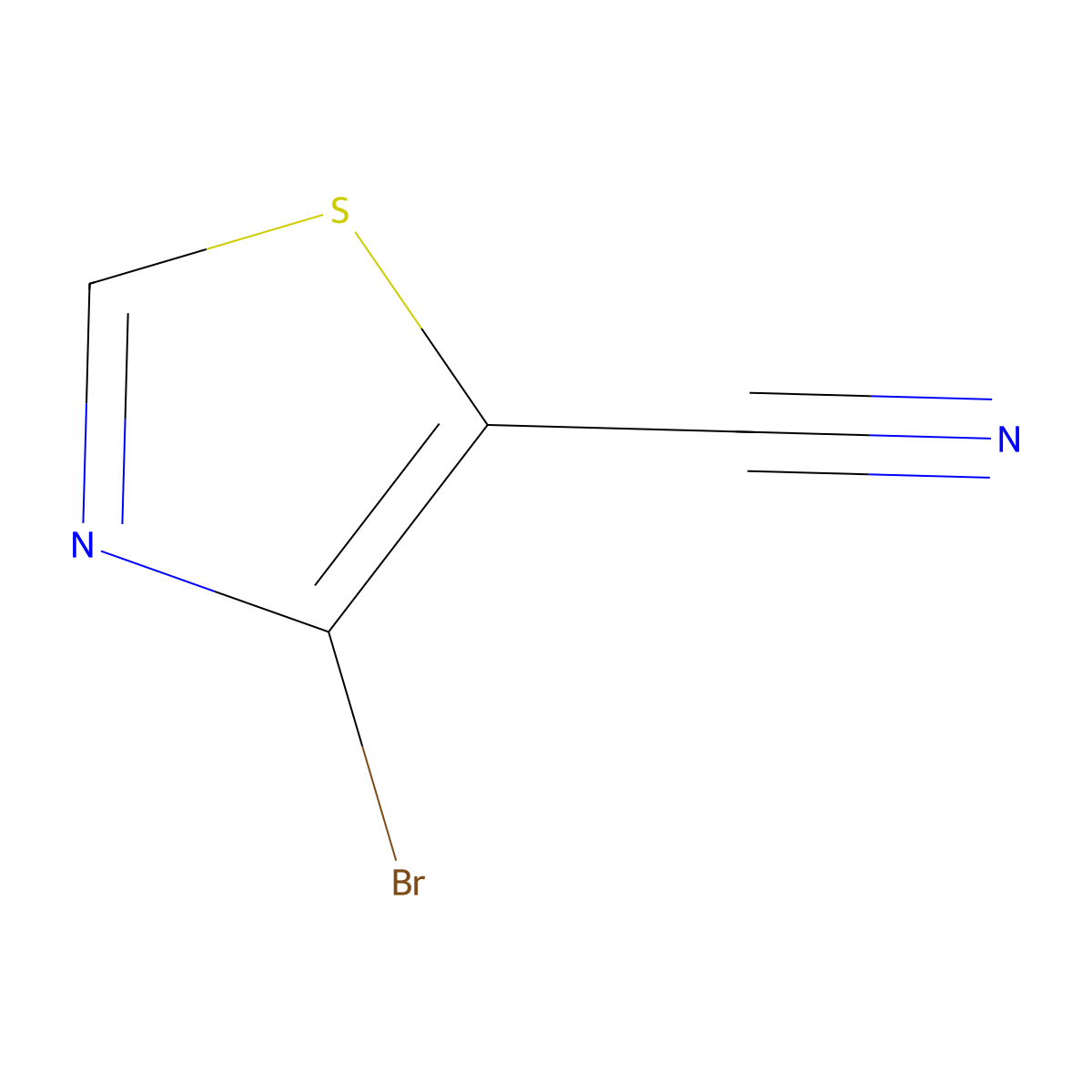 4-Bromo-1,3-thiazole-5-carbonitrile molecular structure, CAS 1367964-98-4