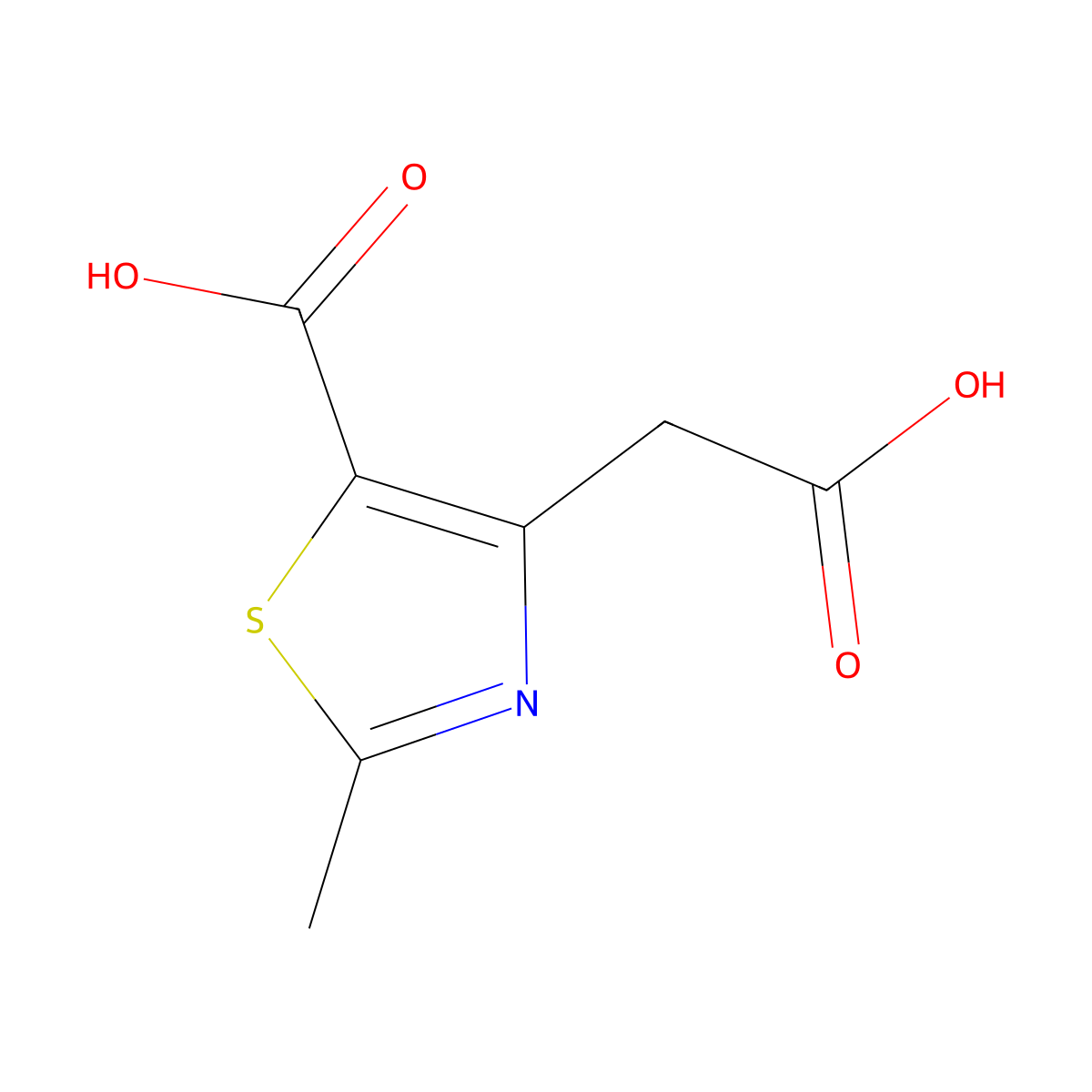 4-(Carboxymethyl)-2-methyl-1,3-thiazole-5-carboxylic acid molecular structure, CAS 1367966-75-3