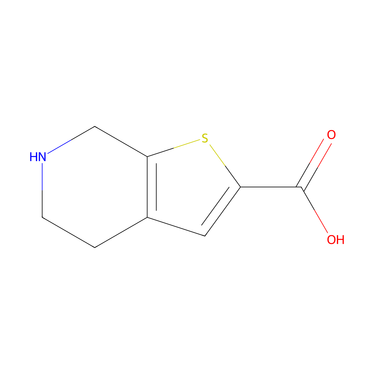 4H,5H,6H,7H-Thieno[2,3-c]pyridine-2-carboxylic acid molecular structure, CAS 1367968-90-8