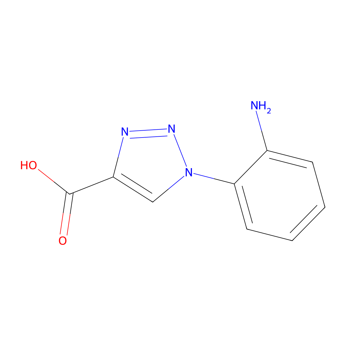 1-(2-aminophenyl)-1H-1,2,3-triazole-4-carboxylic acid molecular structure, CAS 1367969-22-9