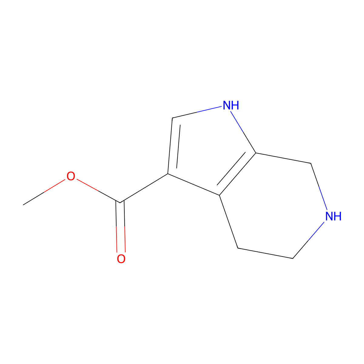 methyl 1H,4H,5H,6H,7H-pyrrolo[2,3-c]pyridine-3-carboxylate molecular structure, CAS 1367973-46-3