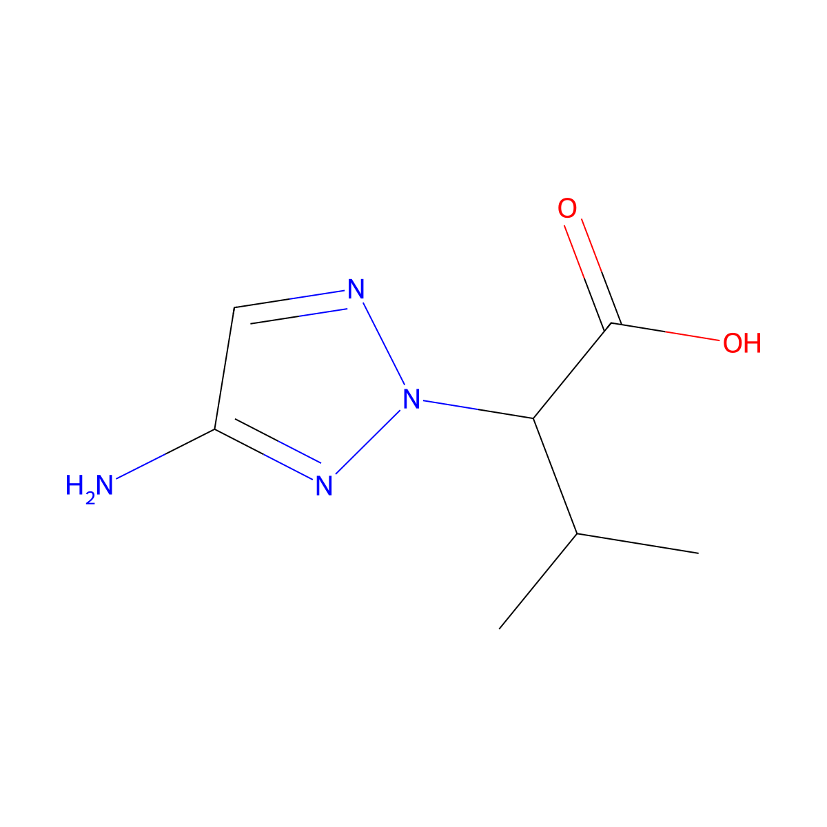 2-(4-amino-2H-1,2,3-triazol-2-yl)-3-methylbutanoic acid molecular structure, CAS 1367976-16-6