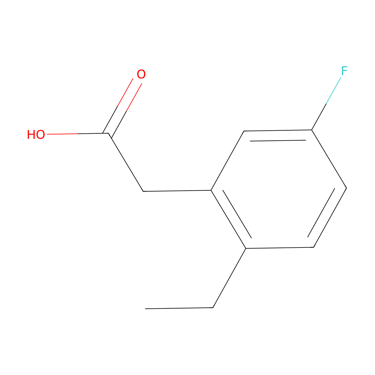 2-(2-Ethyl-5-fluorophenyl)acetic acid molecular structure, CAS 1367976-98-4