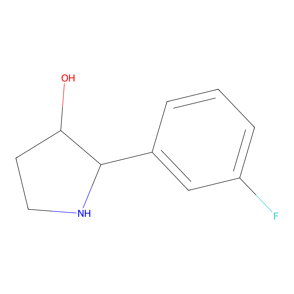 2-(3-Fluorophenyl)pyrrolidin-3-OL molecular structure, CAS 1367977-69-2