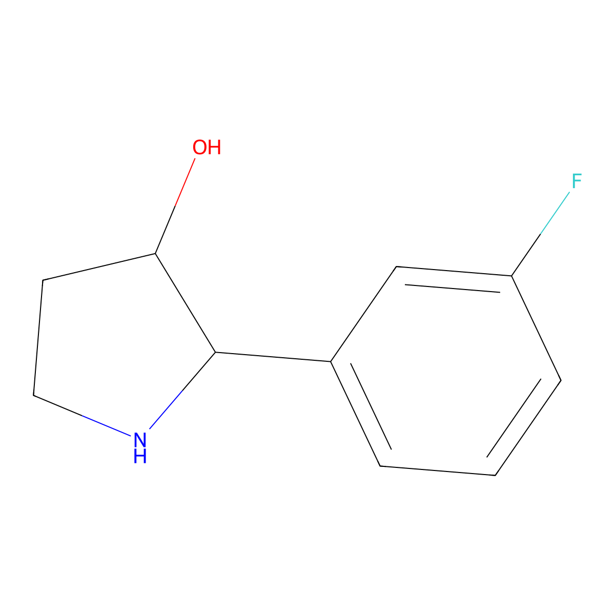 2-(3-Fluorophenyl)pyrrolidin-3-OL molecular structure, CAS 1367977-69-2