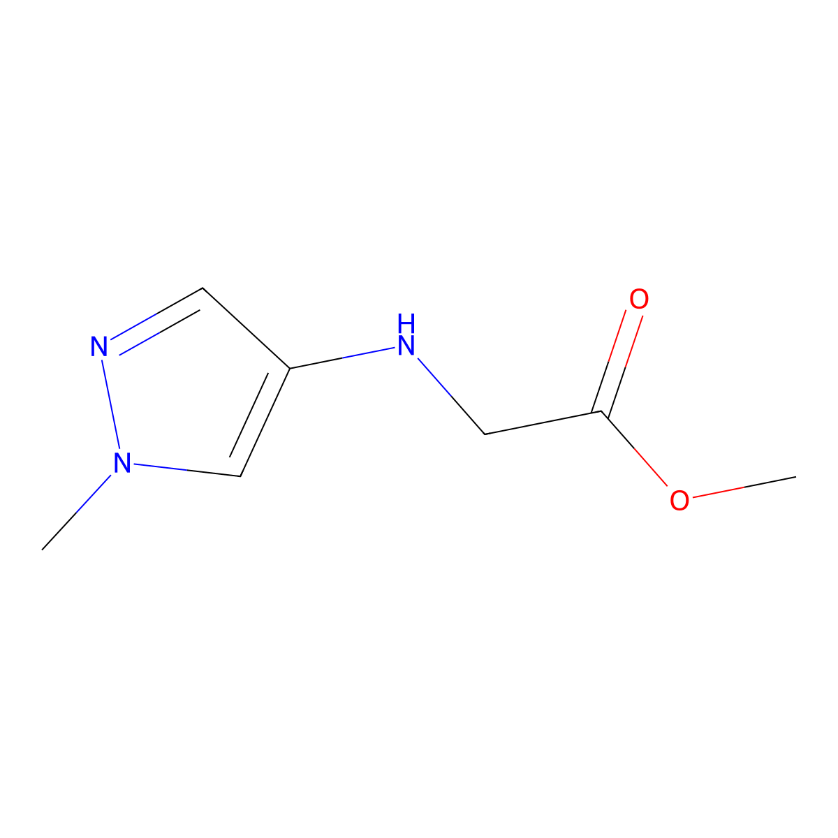 methyl 2-[(1-methyl-1H-pyrazol-4-yl)amino]acetate molecular structure, CAS 1367978-04-8