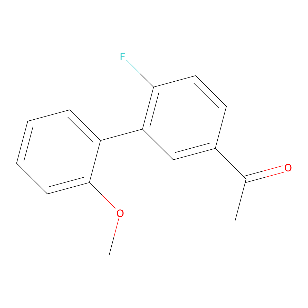 1-(6-Fluoro-2'-methoxy-[1,1'-biphenyl]-3-yl)ethanone molecular structure, CAS 1367983-27-4
