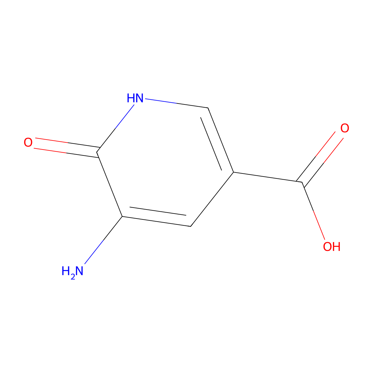 5-Amino-6-hydroxypyridine-3-carboxylic acid molecular structure, CAS 1367986-63-7