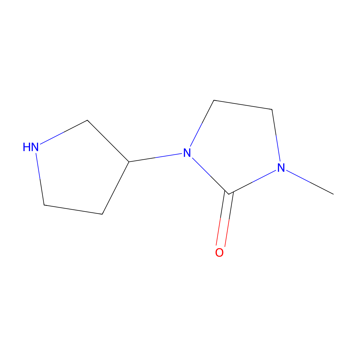 1-Methyl-3-(pyrrolidin-3-yl)imidazolidin-2-one molecular structure, CAS 1367986-87-5
