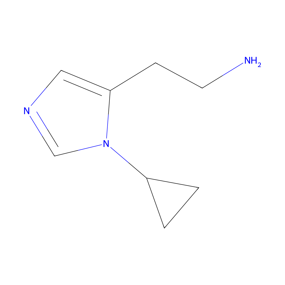 2-(1-cyclopropyl-1H-imidazol-5-yl)ethan-1-amine molecular structure, CAS 1367987-63-0