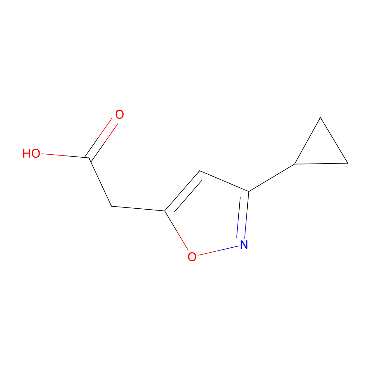 2-(3-Cyclopropyl-1,2-oxazol-5-yl)acetic acid molecular structure, CAS 1367988-80-4