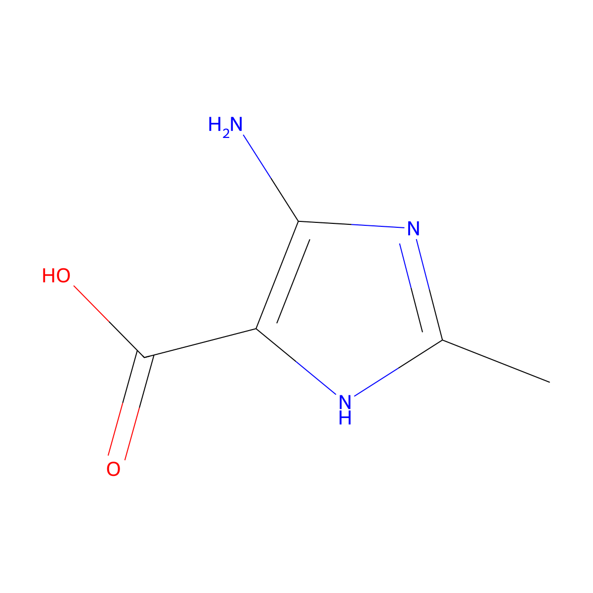 5-Amino-2-methyl-1H-imidazole-4-carboxylic acid molecular structure, CAS 1367988-95-1