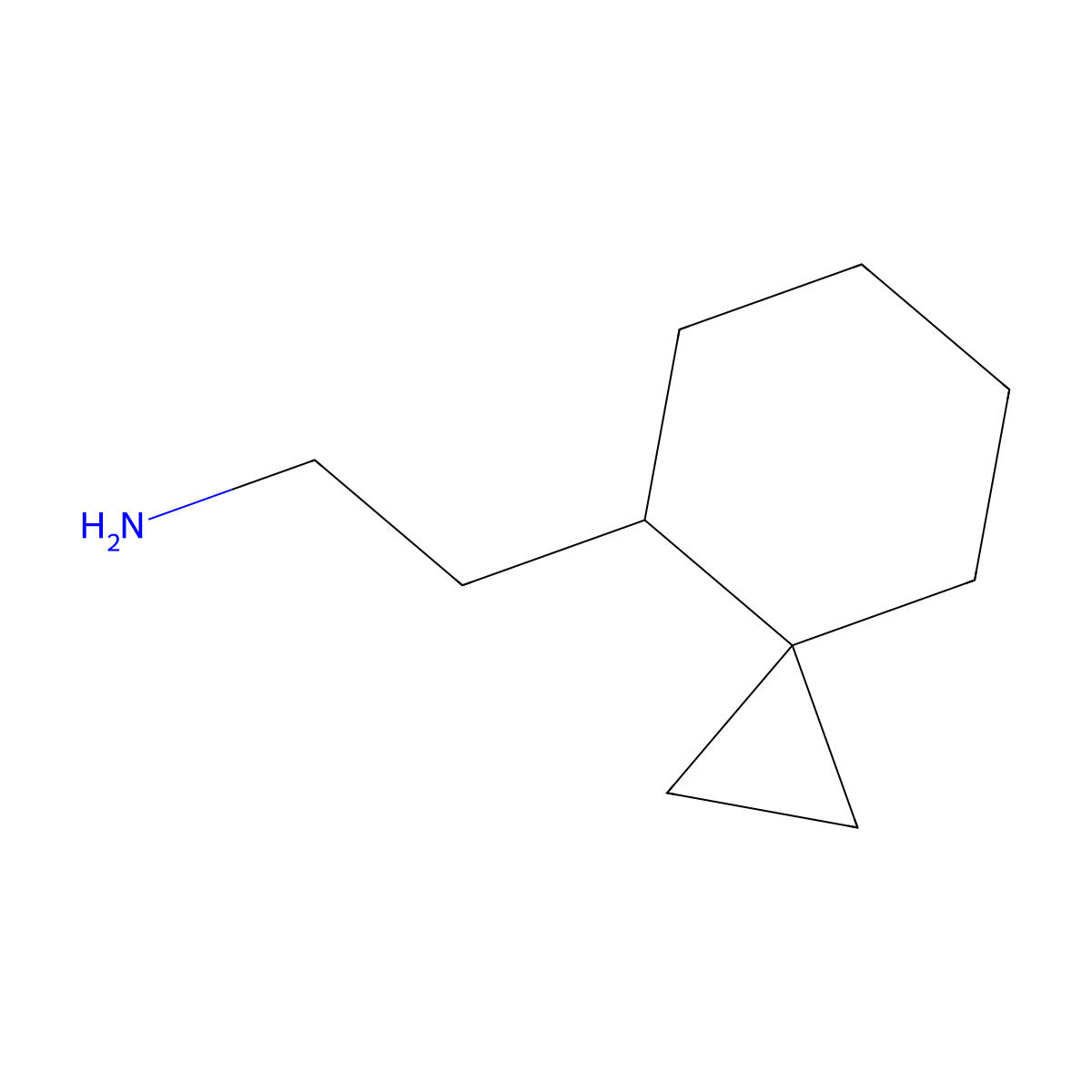 2-{Spiro[2.5]octan-4-yl}ethan-1-amine molecular structure, CAS 1367989-13-6