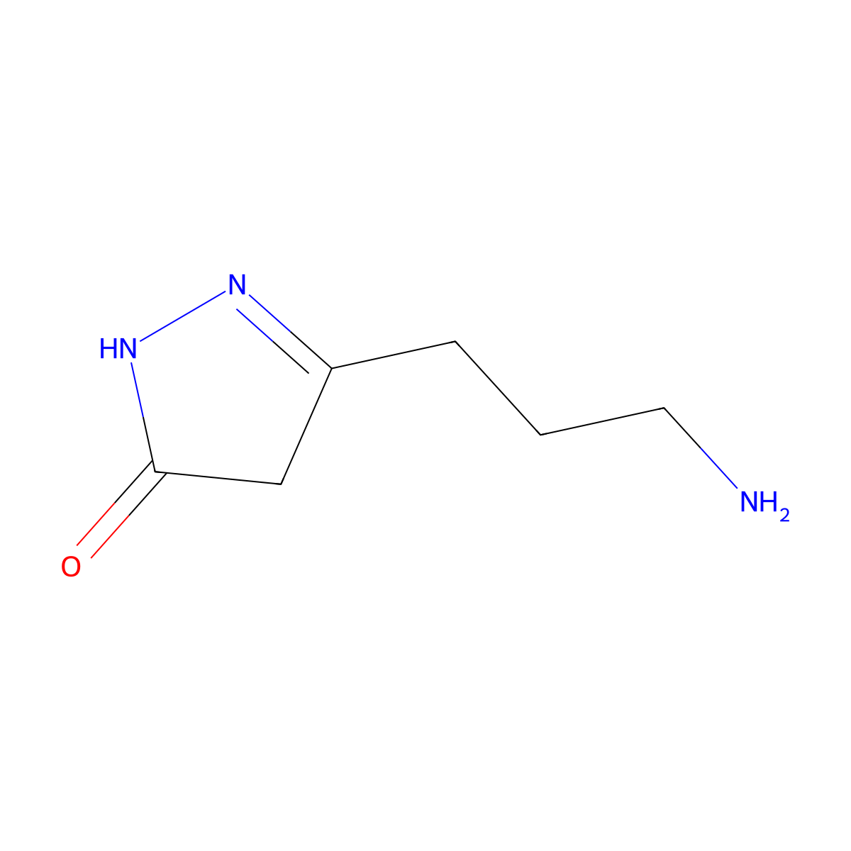 3-(3-aminopropyl)-4,5-dihydro-1H-pyrazol-5-one molecular structure, CAS 1367990-60-0