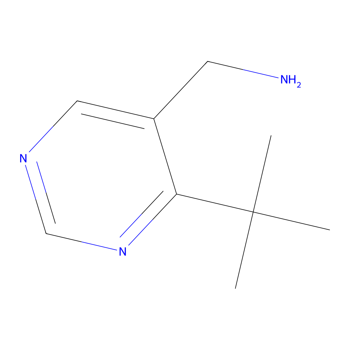 (4-Tert-butylpyrimidin-5-yl)methanamine molecular structure, CAS 1367990-68-8