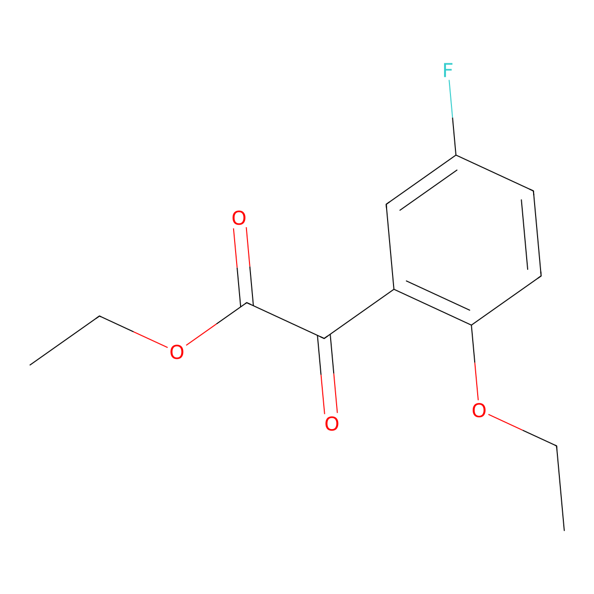 Ethyl 2-ethoxy-5-fluorobenzoylformate molecular structure, CAS 1367991-94-3