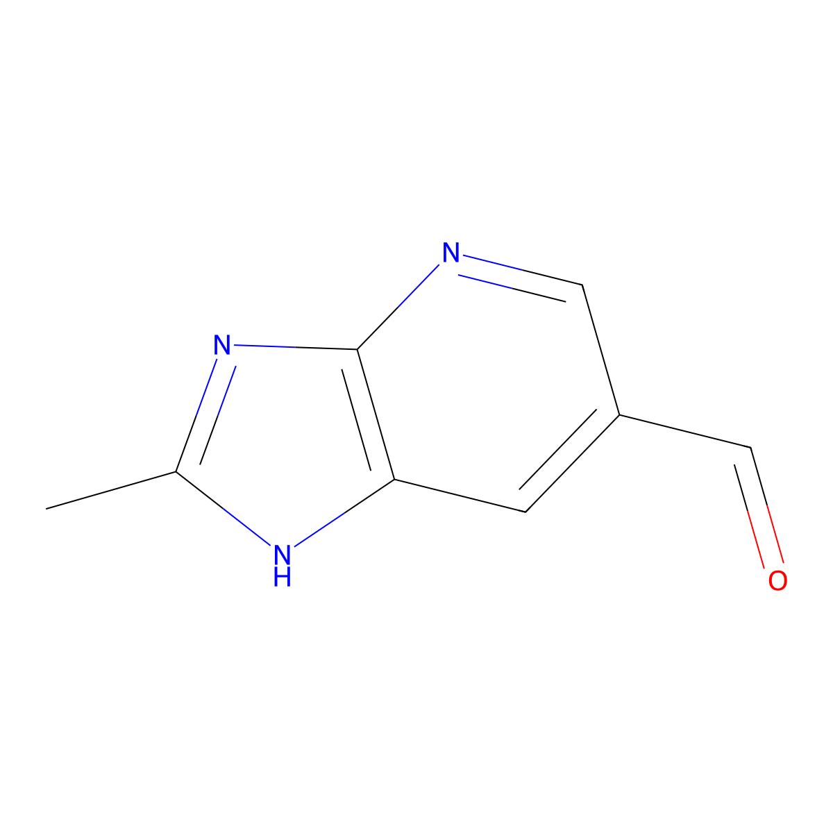 2-methyl-1H-imidazo[4,5-b]pyridine-6-carbaldehyde molecular structure, CAS 1367992-56-0