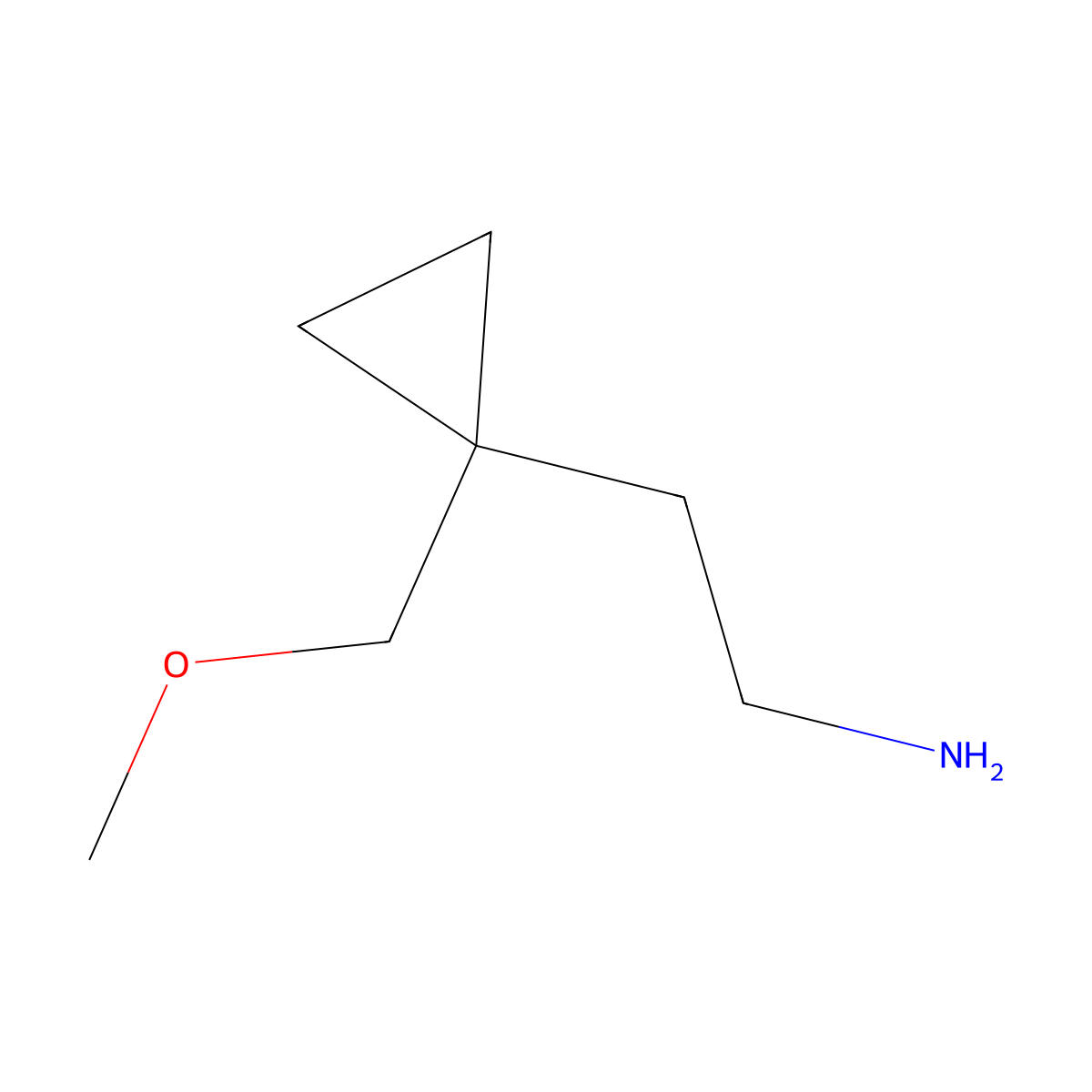 2-[1-(Methoxymethyl)cyclopropyl]ethan-1-amine molecular structure, CAS 1367992-57-1