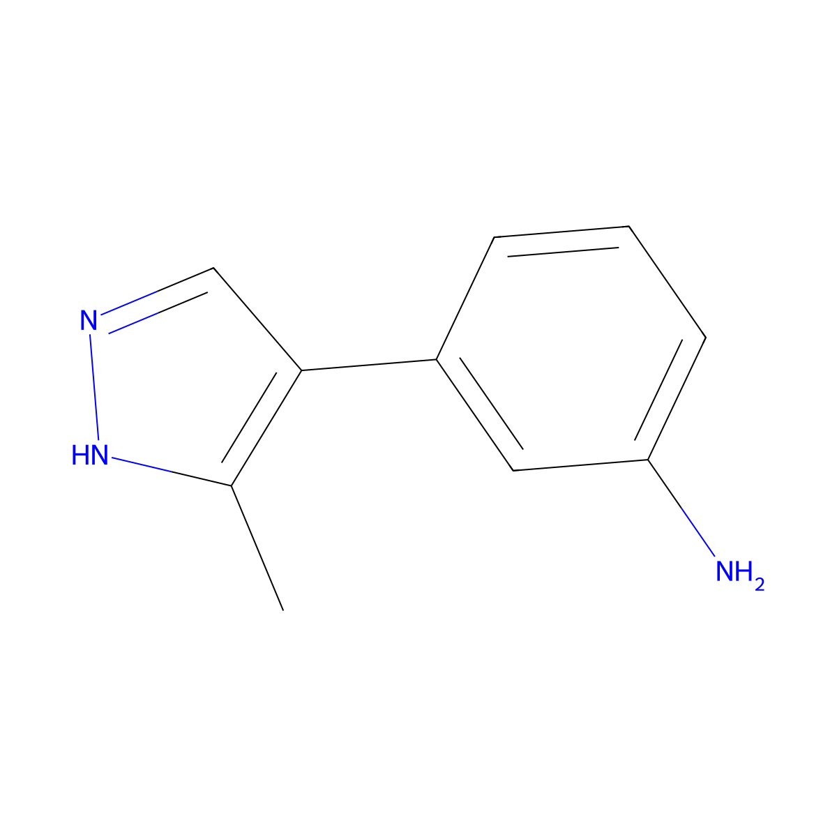 3-(3-methyl-1H-pyrazol-4-yl)aniline molecular structure, CAS 1367992-65-1