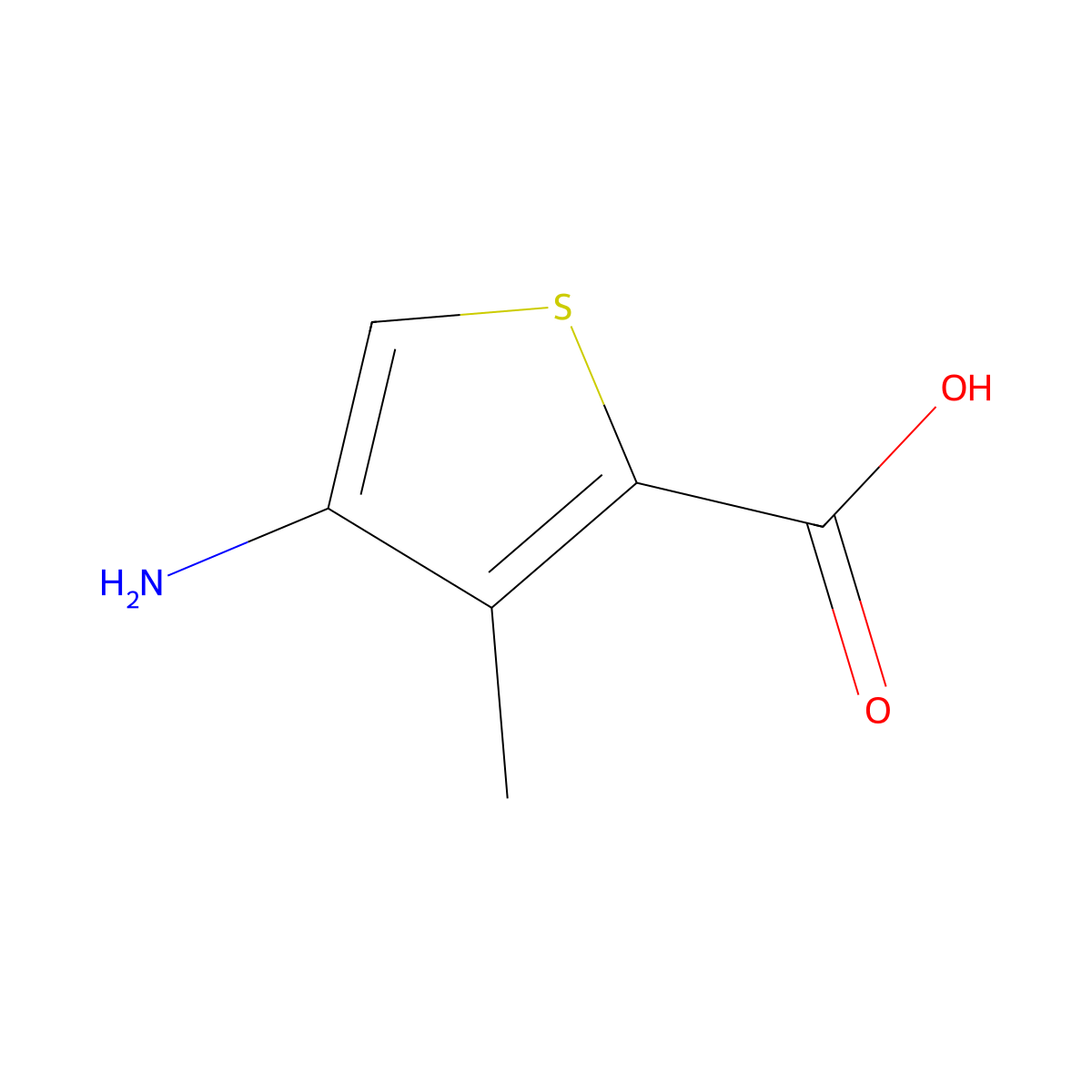 4-Amino-3-methylthiophene-2-carboxylic acid molecular structure, CAS 1367993-59-6