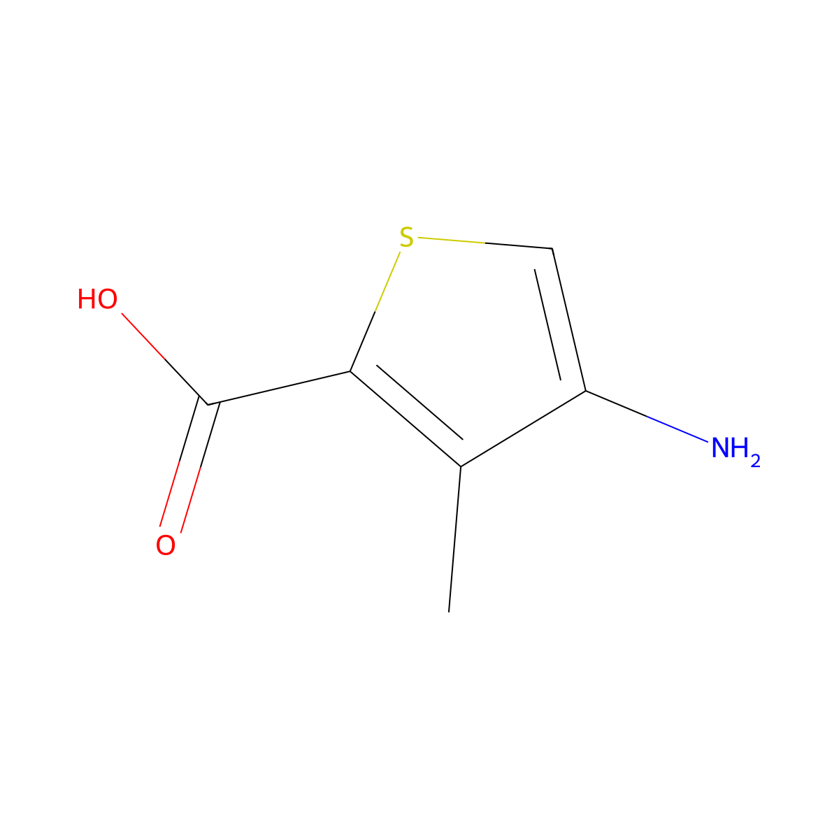 4-Amino-3-methylthiophene-2-carboxylic acid molecular structure, CAS 1367993-59-6
